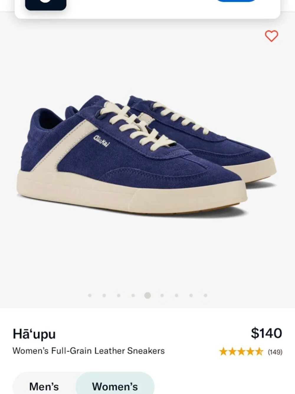 OluKai Ha'upu Court Sneaker - Navy / Off-White - Size 6.5